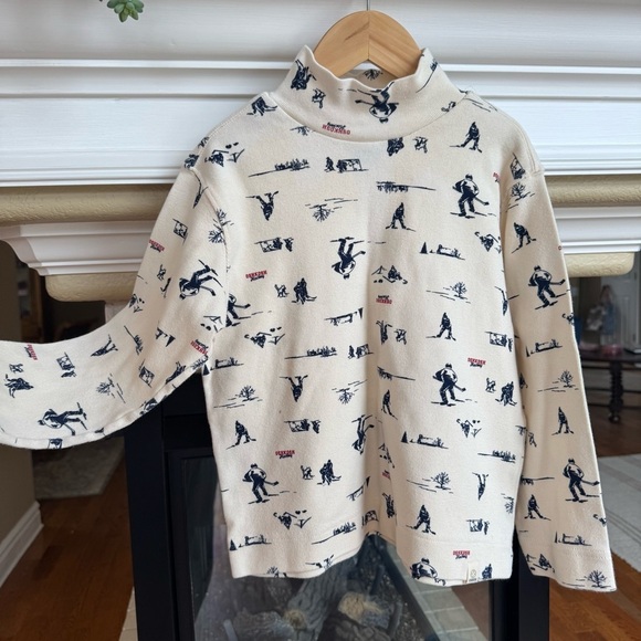 Vintage Hockey Osh Kosh Cream Turtleneck Size 6 - Picture 1 of 3